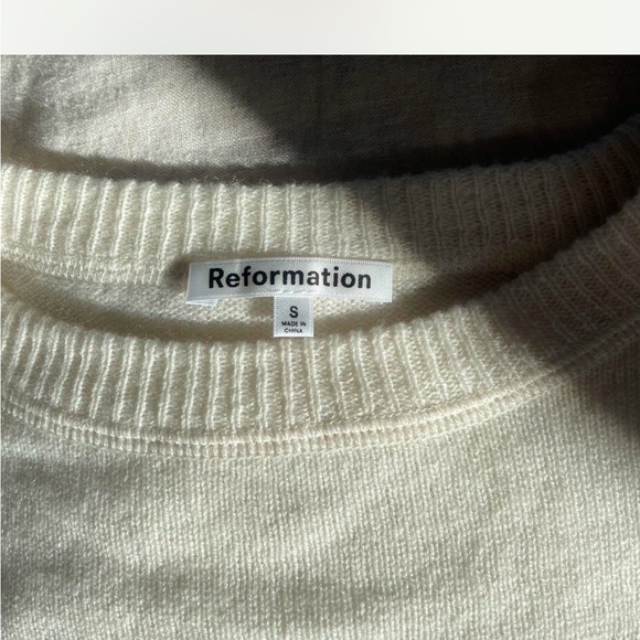 Reformation Striped Black and White Cashmere Sweater - Picture 6 of 6